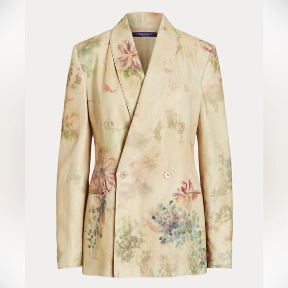 Ralph Lauren Resort 2024 Collection Nelson Handpainted Faded Floral Denim Jacket - Picture 7 of 17